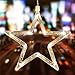 AA Batteries Operated Curtain Lights with Remote,138 LED 12 Star Window Wall Icicle String Lights,8 Mode,Timer,Dimmable,Ideal for Outdoor Wedding Birthday Bar Camping Barbecue Party Decoration