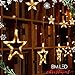 BM LED String Lights 12 Star 138 LED Waterproof Hanging Decoration for Wedding, Party, Home, Patio Lawn, Garden, Window Indoor Outdoor (Warm White)