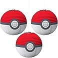 amscan Pokemon™ Ball Paper Party Lanterns - 9.5" H | Red & White | Pack of 3