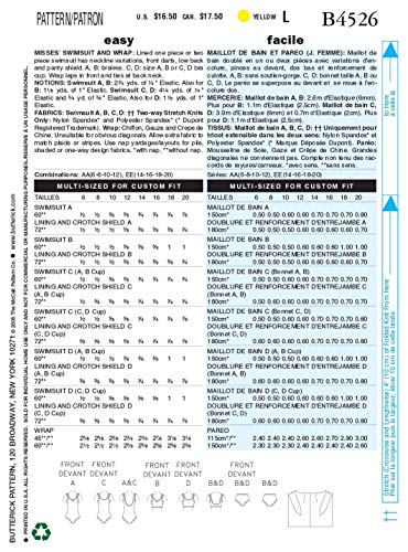 5 BUTTERICK+PATTERNS+Misses+Swimsuit+14+16+18+20