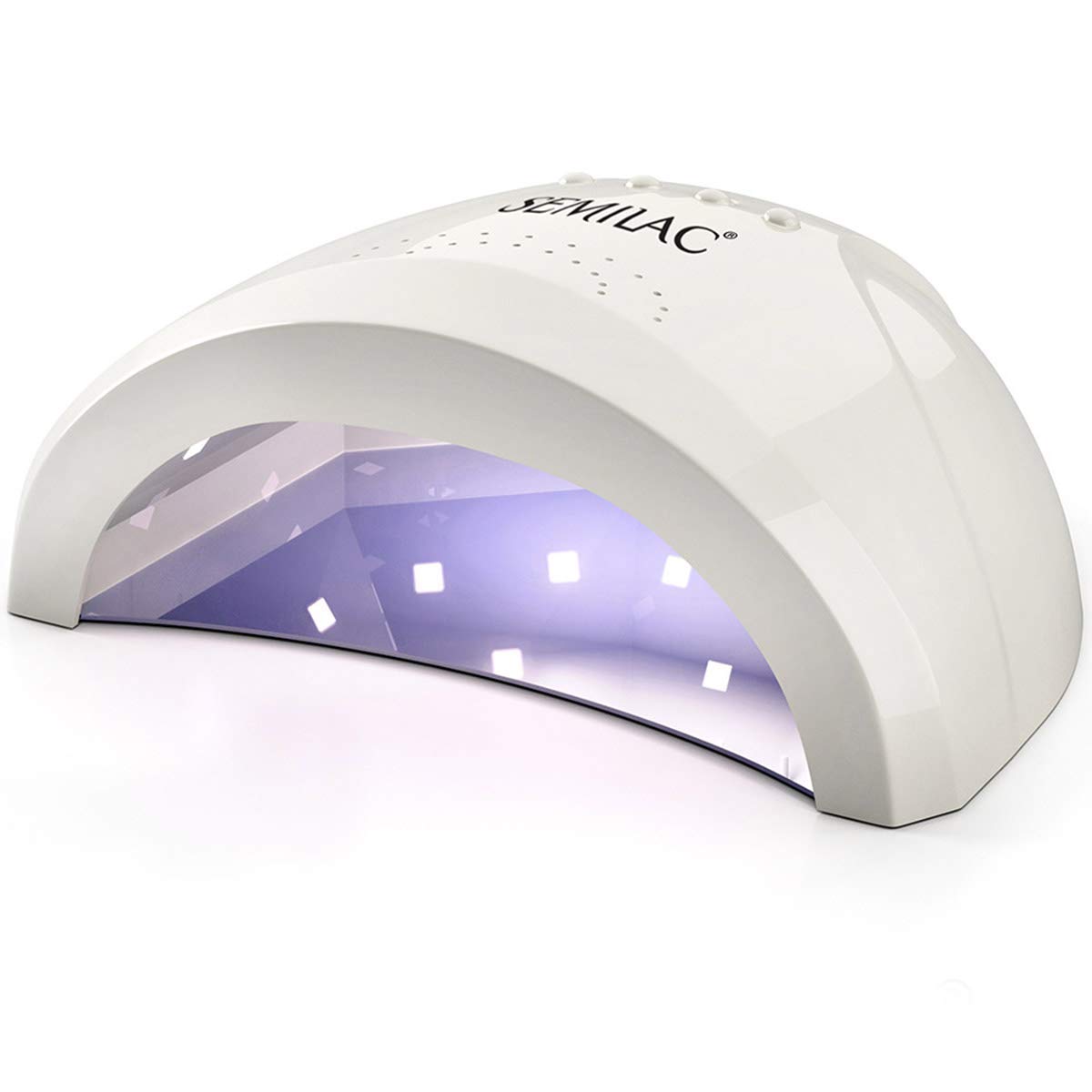 Semilac UV LED Lamp for Gel Nail Polish | 24/48 W | White | Nail Dryer with Motion Sensor | 3 Curing Modes | Nail Lamp for Manicure and Pedicure