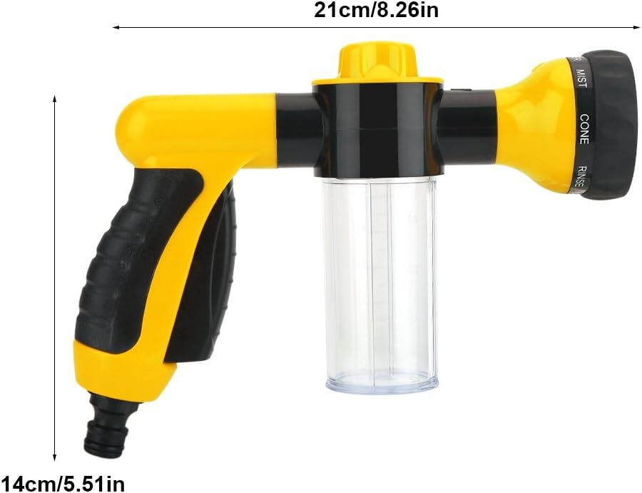 Snow Foam Lance Pressure Washer Foam Gun, Foam Maker Jet Foamer Soap Dispenser Nozzle Adjustable for Car Washing Yard Cleaning - Image 5
