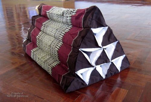 Thai Traditional Triangle Segment Unfilled Pillow Case - 10 Segments Seal Brown Product of Thailand