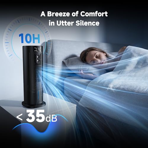 Portable Air Conditioner, Silent Air Cooler, Portable Air Conditioner with Fan Speed, Timer, Large Capacity Water Tank, for Home, Office (Black)