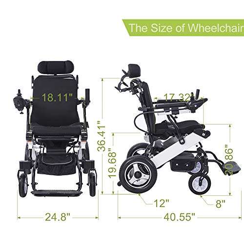 image for ELENKER Electric Wheelchair, Foldable Powered Mobility Aid Folding Car