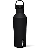 Corkcicle Sport Canteen - Keeps Drinks Cold 25 Hours - Stainless Steel Water Bottle - Triple-Insulated - Spill-Proof - Summer Drinkware Gift - Keeps Drinks Ice Cold - 20 oz - Black