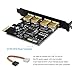 SupaHub PCI-E to USB 3.0 4-Port PCI Express Expansion Card, Windows XP, Vista, 7, 8, 10, Includes Driver and SATA 15-Pin Power Connector，2018 Version