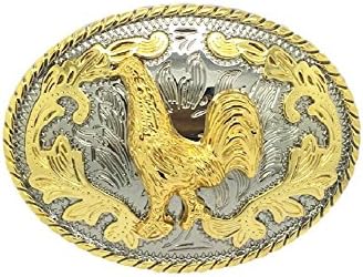 KeCol Unisex Adult Bullfighting Cowboy Oval Western Oval Belt Buckle Golden