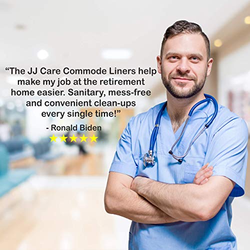 JJ CARE Commode Liner with Absorbent Pad, Portable Toilet Bags, Bedside