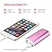 [Upgraded] Yoobao 5200mAh Candy-Bar Sized Ultra Compact Power Bank, YB-6012 Small Portable Charger External Charger Battery Backup Powerbank for iPhone, Samsung Galaxy, Cell Phones and More - Pink