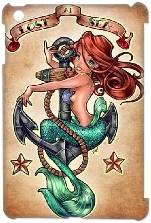 Amazon Com 3d The Little Mermaid Ariel Anchor Lost At Sea Tattoo Ipad Mini Cases Men Cool Case For Ipad Mini 7 9 Bloomingbluerose White
