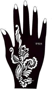 Plantilla De Tatuaje De Henna Para La Mano Derecha O Izquierda De