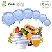 IKain Fik Silicone Stretch Lids Reusable Covers, Superior for Keeping Food Fresh, Durable and Expandable to Fit Various Sizes and Shapes of Containers, Blue