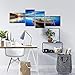 YPY Paintings Scene of Sea Boat Nature Beauty Wall Art Canvas Material Framed Paintings for Living Room Bedroom Office Decoration (B, 25x40cmx4panel)