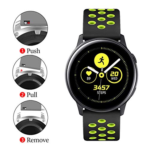 Exteren for Samsung Galaxy Watch Band, Sports Soft Silicone Replacement Band Wrist Strap for Samsung Galaxy Watch active (Green)
