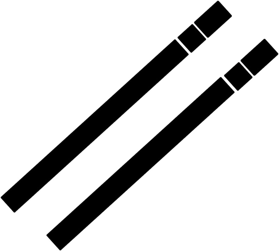 CITALL 2Pcs Bonnet Stripes Hood Decal Vinyl Cover Sticker Black