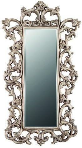 Galaxy Home Decorations G093 Crown Top Traditional Silver Wall Mirror - 87 x 47.6 x 2.56 in.