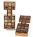 Replica Royal Game of Ur - Solid Wood Board with Eye-Catching Design, Wooden Pieces and Pyramid Dice