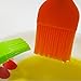 Silicone Pastry Basting Grill Barbecue Brush - Solid Core and Hygienic Solid Coating - 4 Bright Colored Red, Blue, Orange, Green