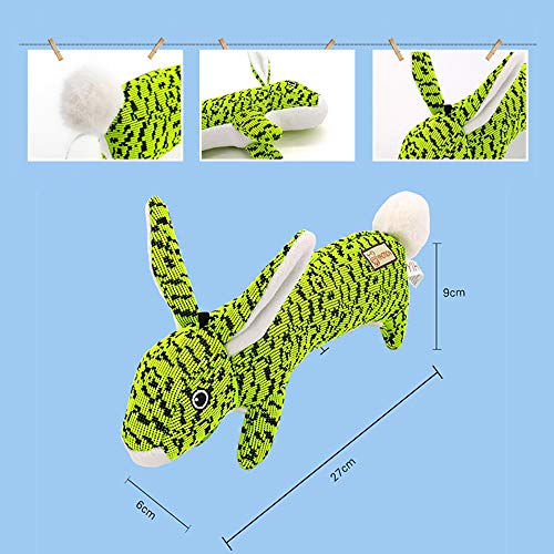 AXEN Bunny Durable Flyknit Dog Toy, Lovely Chewers, Interactive Squeakers, Orange Rabbit