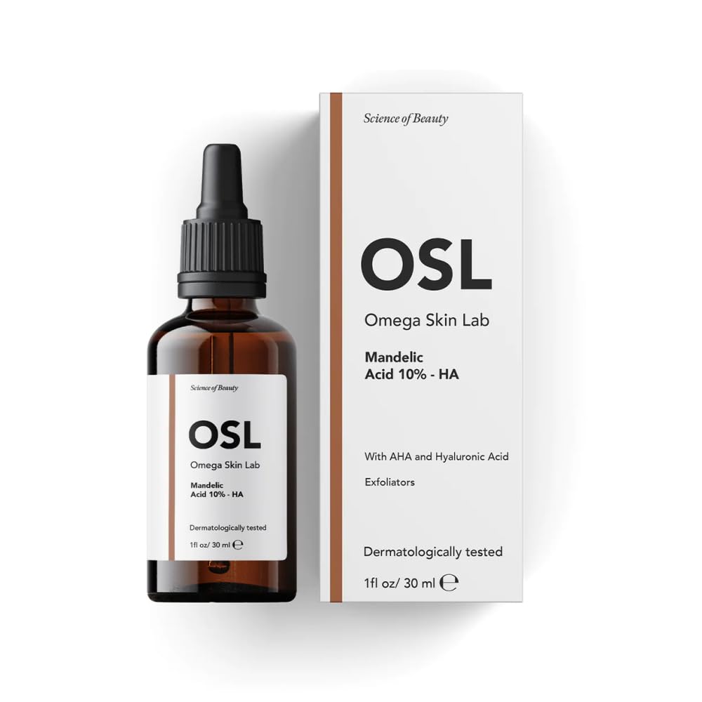 OSL Omega Skin Lab OSL Mandelic Acid-HA Face Serum 30 ML Friendly Skin Care Solution for Oily/Acne Prone Skin, Pore Tightening