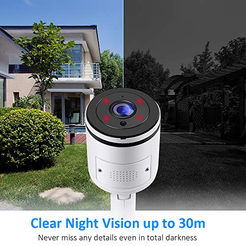 Ctronics WiFi Camera Outdoor, 1080P Wireless Security IP Camera with 110°Wide View, Two-Way Audio, Instant Notification of Motion Detection, 98ft Night Vision, White - Thumbnail 4