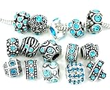 Pro Jewelry Ten (10) of Assorted Birthstone March Aquamarine Lt Blue Crystal Rhinestone Beads