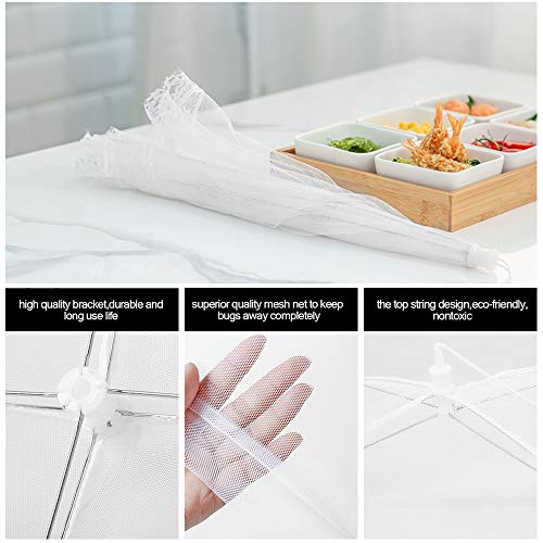 Pop-Up Mesh Screen Food Cover Tent Umbrella, SPANLA 8 Pack Colored Food Cover Net for Outdoors, Screen Tents, Parties Picnics, BBQs, Reusable and Collapsible Reusable and Collapsible,17 Inches - Thumbnail 6