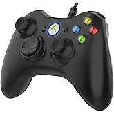 NBCP Game Controller for Xbox 360: Wired Xbox 360 Controller for PC Windows 11/10/8/7 - Upgraded Gamepad with Dual Vibration Feedback and 60-inch Flexible Cord, Black
