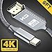 USB C to HDMI Cable(4K@60Hz),Highwings 6ft/1.8m Type C to HDMI Cable(Thunderbolt 3 Compatible)with Pad Pro/MacBook Air 2018,MacBook Pro,Mac mini 2018,Surface Book 2,Samsung S9/S8/S10 and More-Grey