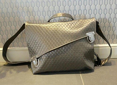 Handmade Designer Bronze Satchel Style Vegan Bag - Over the Shoulder Cross-Body or Backpack
