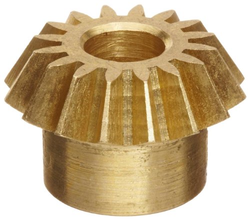 Boston Gear G481Y-P Bevel Pinion Gear, 2:1 Ratio, 0.188" Bore, 32 Pitch, 16 Teeth, 20 Degree Pressure Angle, Straight Bevel, Keyway, Brass