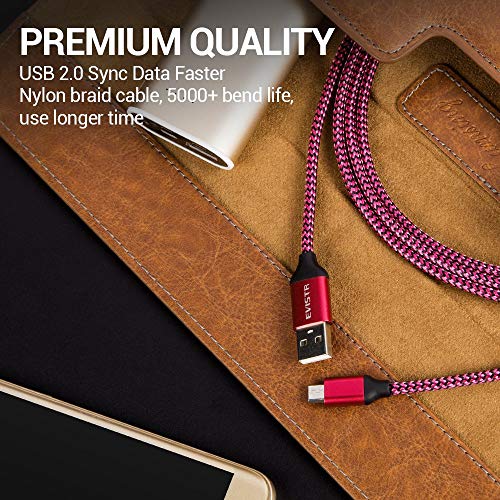 EVISTR Micro USB Cable, 1 Pack 10Inch Micro USB Charing Cable for Power Bank Easy Carry Cord Data Transfer Cable for Android Phones,Tablet, Camera and Any Device with Micro USB Jack - Thumbnail 6