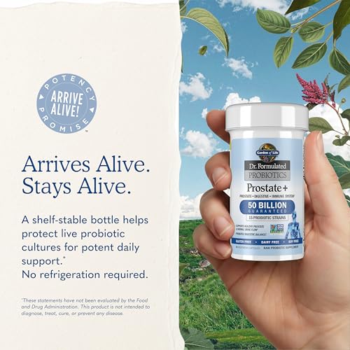 Garden of Life - Dr. Formulated Probiotics Prostate+ - AcidophilUS And Probiotic Supports Healthy Prostate And Digestive Balance - Gluten, Dairy, And Soy-Free - 60 Vegetarian Capsules