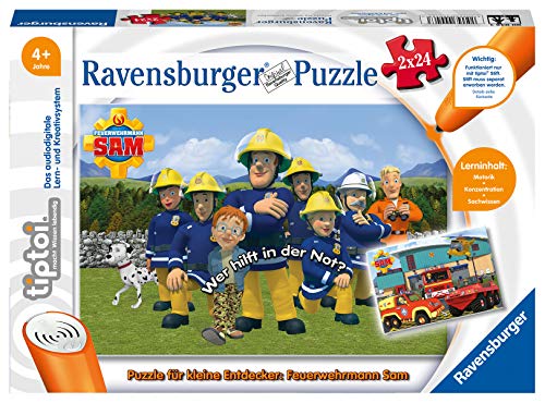 Ravensburger tiptoi 00046 - Puzzle für kleine Entdecker: Feuerwehrmann Sam / 2x24 Teile Puzzle von Ravensburger ab 4 Jahren