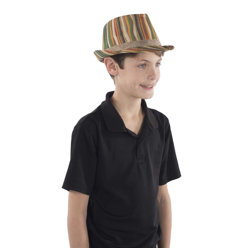 Dress Up America Fedora Hat Green Rainbow - One Size