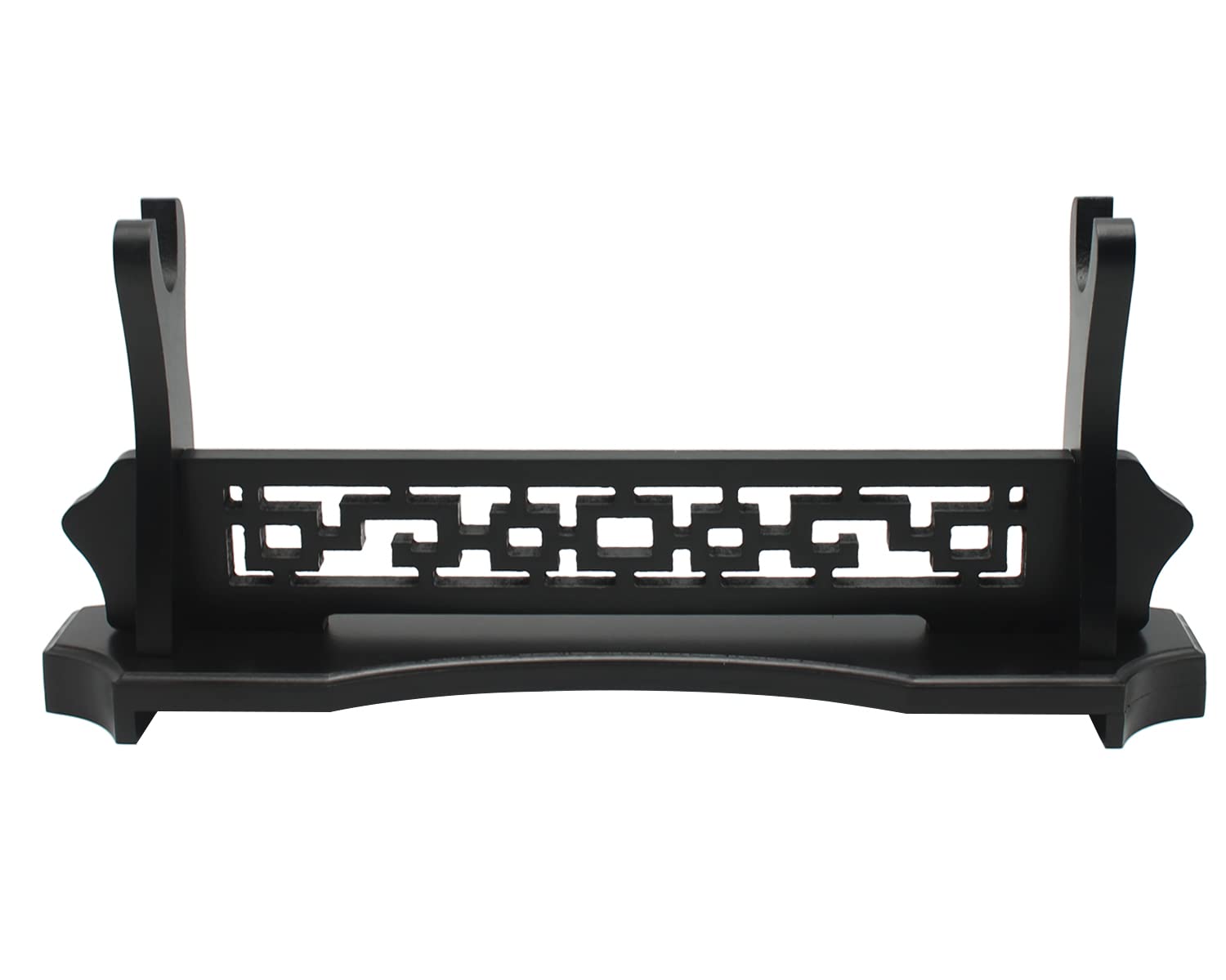 Sword Stand Desktop Samurai Sword Katana Gladiator Sword Holder One-Tier Sword Rack for Display, Hollow-Carved Design All Black