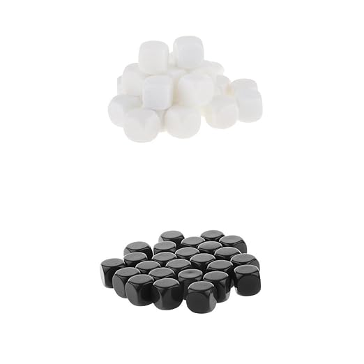 MagiDeal 50 Stück Kunststoff D6 sechsseitig Blankowürfel Würfel Blanko Zubehör für Partyspiele, Tischspiele - 16 mm