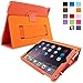 Snugg iPad Air & New iPad 9.7 inch 2017 Case - Smart Cover Case with Kick Stand & (Orange Leather) for the Apple iPad Air 1 (2013)