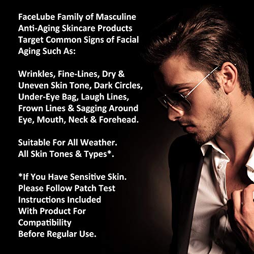Camelot by FaceLube Men's Anti-Aging Skincare Kit Reduce Fine Lines and Wrinkles Complete 3 Step Set with Anti-Aging Cleanser and Wrinkle Cream for Men - Thumbnail 4
