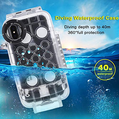 iPhone X/XS 40m/130ft Waterproof Diving Housing Photo Video Taking Underwater Cover Case (Transparent) - Thumbnail 5