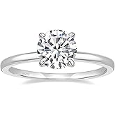 EAMTI 1.5CT 925 Sterling Silver Engagement Rings Round Cut Solitaire Cubic Zirconia CZ Wedding Promise Rings for Her Wedding Bands for Women Size 3-11