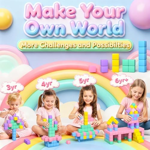 Blocos magnéticos de construção para crianças, presentes para meninas 3 4 5 6 7 8 9 10 anos, 48 peças blocos magnéticos para brinquedos de viagem, brinquedos para crianças de 3 anos, brinquedos criativos Montessori