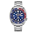 Seiko Men's Prospex Automatic Diver Silvertone Watch with Blue Bezel