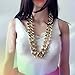 CrazyPiercing Faux Gold Acrylic Chain Necklace, 90s Punk Style Necklace Costume Jewelry, Hip Hop Turnover Chain Necklace, Plastic 32 inches, 36 inches 35mm