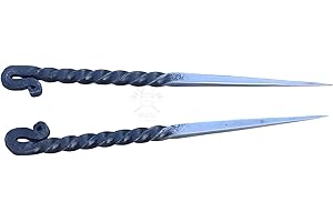 Viking Traders Eating Spikes Medieval Feast Ware Of Hand Forged Iron Twisted Eating Utensils, Functional Food Sticks Dinning Cutlery Set Of 2