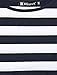 Allegra K Women's Elbow Sleeves Top Round Neck Slim Fit Tee Casual Printed T-Shirt X-Large White Dark Blue
