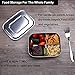 Stainless Steel Food Container Bento Storage Lunch Box, 3 Compartments Design Perfect for Picnic Box Healthy Snacks, Dishwasher Safe