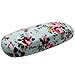 ZZ Sanity Flower Fabric Covered Clam Shell Style Eyeglass Case Spectacles Box (Blue2)