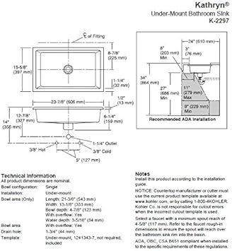 Kohler K 2297 0 Kathryn Under Mount Bathroom Sink White